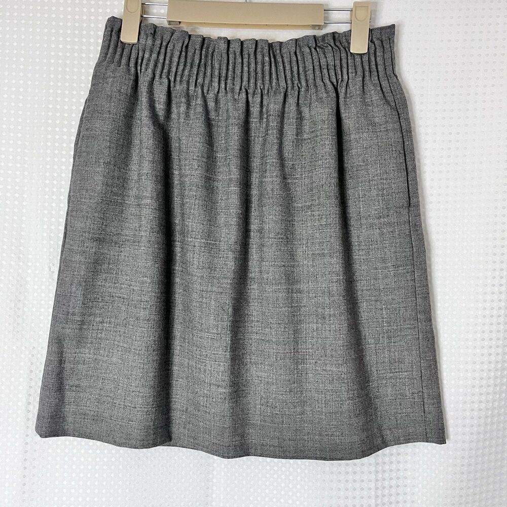 J.Crew Gray Wool Blend Skirt Size 4 Women’s Career Office Lined Pockets